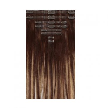 Human Hair Seamless Clip-In Extensions 16" 160g - Ombre Baby