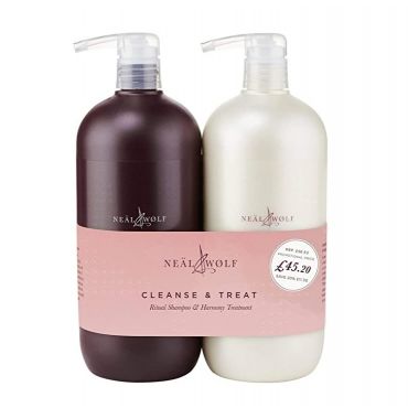Neal & Wolf BLONDE Lighten & Brighten Purple Shampoo & Conditioner 950ml - Cleanse &amp; Treat