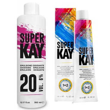 Super Kay 8.3 Light Golden Blond Permanent Hair Color Cream - 6%/20 Volume Developer, Super Kay (1pk)