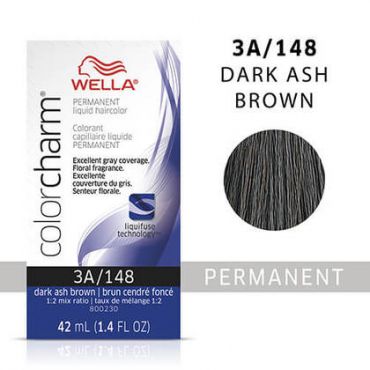 Wella Color Charm Permanent Liquid Hair Colour - Dark Ash Brown, 2 Hair Colours, 6%/20 Volume Developer (3.6oz)