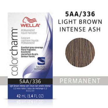 Wella Color Charm Permanent Liquid Hair Colour - Light Brown Intense Ash, 2 Hair Colours, 6%/20 Volume Developer (3.6oz)