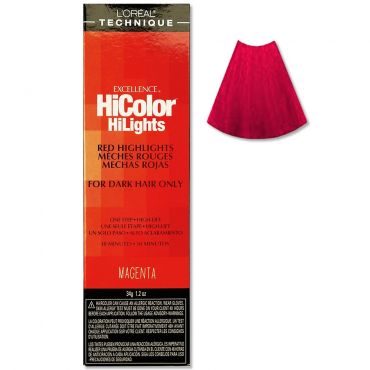 L'Oreal HiColor Permanent Hair Colour For Dark Hair Only - Magenta, 2 Hair Colours, No Thanks