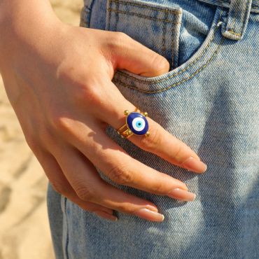 Evil Eye Gold Ring