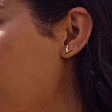 Gold Hummingbird Earrings
