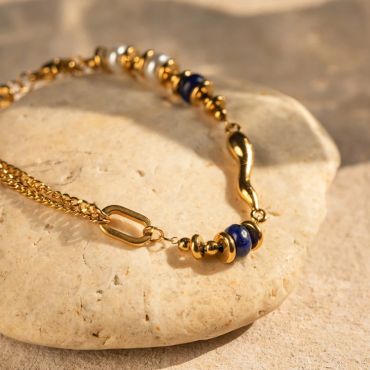 Gold & Lapis Lazuli Bracelet