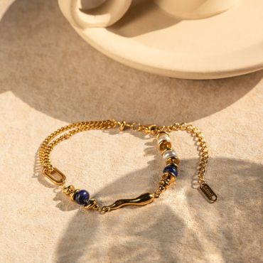 Gold & Lapis Lazuli Bracelet