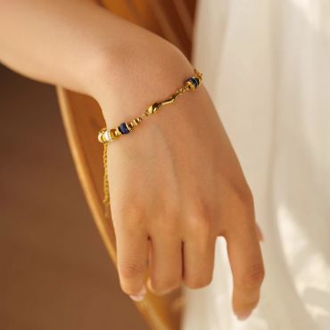 Gold & Lapis Lazuli Bracelet