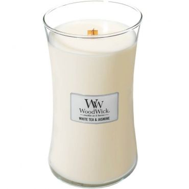 WoodWick - White Tea &amp; Jasmine Large Hourglass Jar Candle
