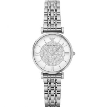 Emporio Armani  - Ladies Stainless Steel and Rhinestone Watch AR1925