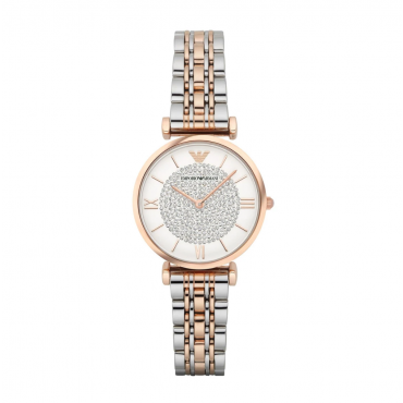 Emporio Armani Ladies Two-Tone Rhinestone Watch AR1926