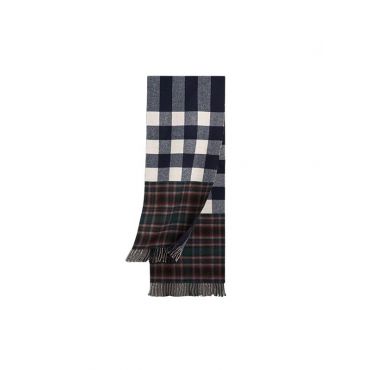 Burberry - Blue Check Reversible Wool Scarf