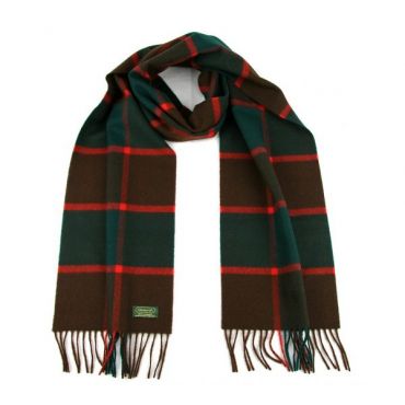 Glencroft 100% Cashmere Premium Plaid Scarf in Green and Red