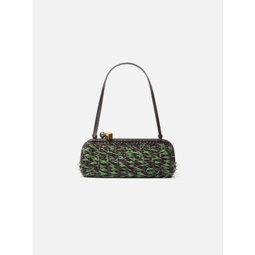 Jacquemus - The Large Salon Clutch - Brown / Green Rosemary