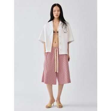 Jacquemus - The Summer Shorts - Print Mini Stripes Red - Size : XS