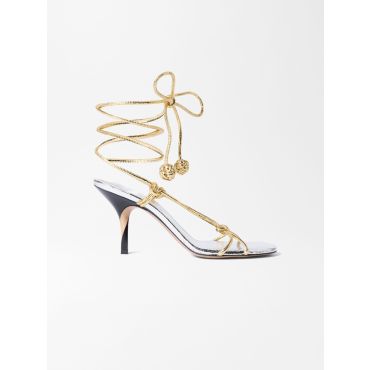 Jacquemus - The Tourni Sandals - Gold / Silver - Size : 38