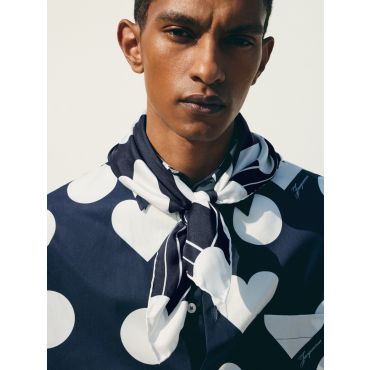 Jacquemus - The Coeur Scarf - Prints Dots Navy Heart