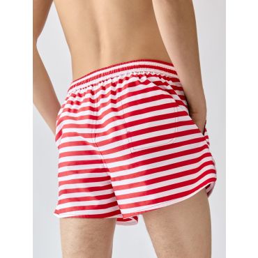 Jacquemus - The Puntini Swim Shorts - Print Stripes Red / White - Size : XXL