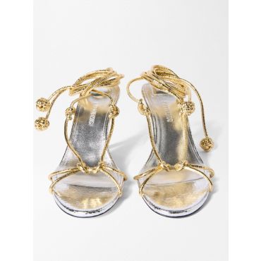 Jacquemus - The Tourni Sandals - Gold / Silver - Size : 38