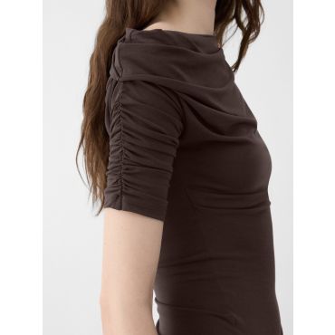 Jacquemus - The Drapeado Mini Dress - Dark Brown