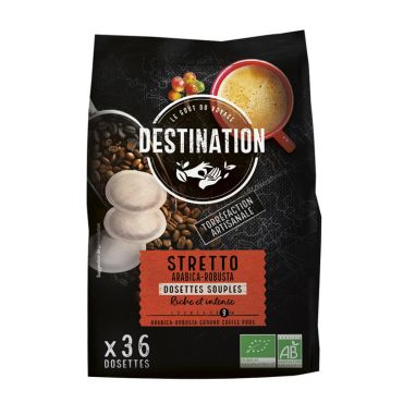 Senseo-Compatible Pods 100% Organic Stretto Destination x 36 - Made in France