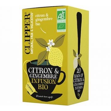 Clipper Organic Lemon and Ginger Herbal Tea - 20 bags - Flavoured Teas/Infusions