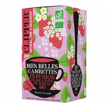 Clipper Organic Strawberry & Elderflower Herbal Tea - 20 bags - Flavoured Teas/Infusions