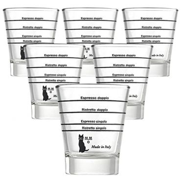 Motta graduated espresso glasses x 6