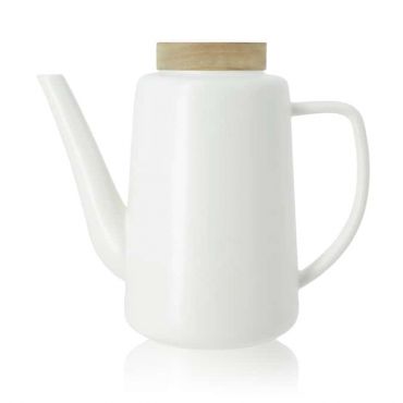 OGO Living - OGO LIVING 'Enzo' white porcelain teapot with infuser + FREE tea - BPA free