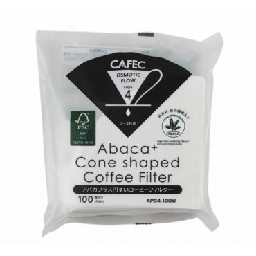 Cafec Abaca+ Filter Paper Cone-Shaped 4 Cups x 100