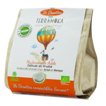 TerraMoka - Terramoka Mademoiselle Adèle Organic Senseo Pods - 16 Senseo pods - Brazil