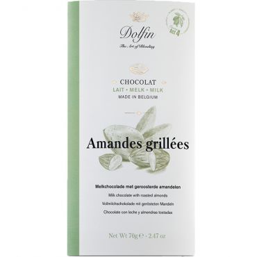 Dolfin Milk Chocolate Bar with Roasted Almonds - 70g