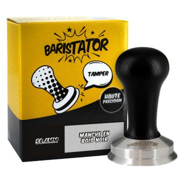 Baristator Tamper 58.6mm high precision black wood