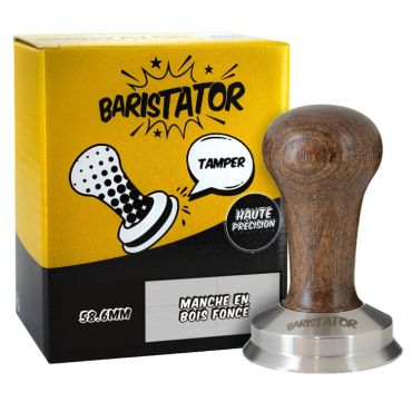 Baristator Tamper 58.6mm High Precision Brown Wooden Handle