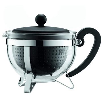 Bodum Chambord Glass Teapot with Infuser in Black - 1L