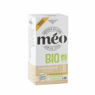 Cafés Méo Nespresso* Compatible Capsules Original Harmonie Organic x 20