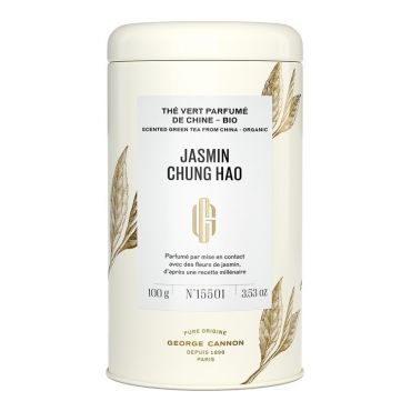George Cannon Tea - George Cannon Jasmin Chung Hao pure origin organic jasmine green tea - 100g loose leaf in tin - China