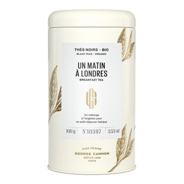 George Cannon Tea - George Cannon Organic Loose Leaf Black Tea Un matin à Londres Pure Origine Tin Box - 100g