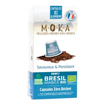 10 Nespresso* Original Compatible Capsules Organic Brazil Compostable – MOKA - Brazil