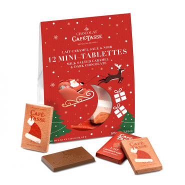 Café-Tasse Christmas Pack of 12 Chocolate Bars