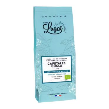 Cafés Lugat Organic Ground Coffee Cafetales Cocla for moka pots - 250g - Peru