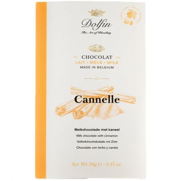 Dolfin Milk Chocolate and Ceylon Cinnamon Bar - 70g