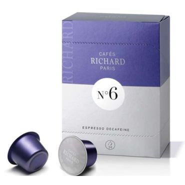 Cafés Richard N°6 coffee capsules x24 - Decaffeinated