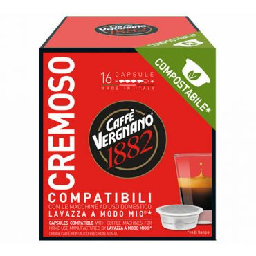 Caffè Vergnano Lavazza A Modo Mio Capsules Cremoso x 16 - Biodegradable / Compostable