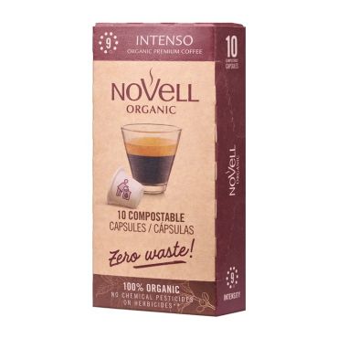 Cafés Novell - Novell Organic Coffee Pods Intenso Compostable Capsules x 10 - Organic Coffee