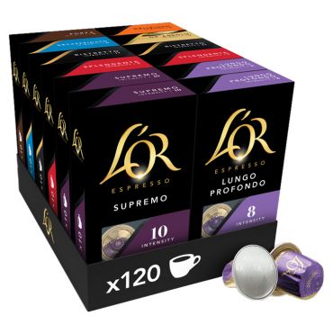 L'Or Espresso - 120 Nespresso* Original compatible capsules - Assortment of 8 varieties - L'OR ESPRESSO - Discovery pack