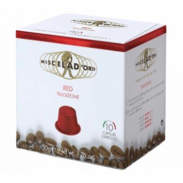 Miscela D'Oro - 10 Nespresso* Original Compatible Capsules Red Tradizione – MISCELA D'ORO - Fairtrade