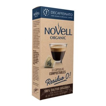 Cafés Novell - 10 Nespresso* Original Compatible Capsules Organic Decaffeinato – NOVELL - Decaffeinated coffee,Decaffeinated