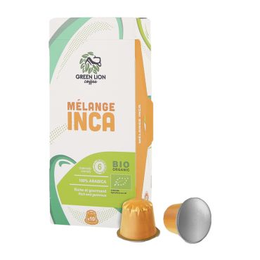 Green Lion Coffee Inca Blend Organic Nespresso Compatible Capsules x 10
