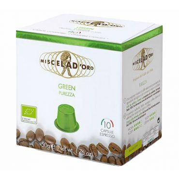 Miscela D'Oro - 10 Nespresso* Original Compatible Capsules Green Purezza Organic – MISCELA D'ORO