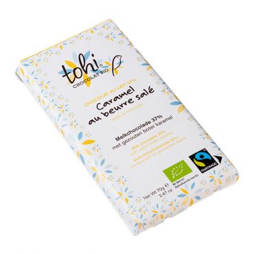 Tohi 38% Organic Milk Chocolate Bar with Salted Butter Caramel - 70g